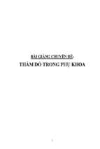 Bài giảng chuyên đề thăm dò trong phụ khoa