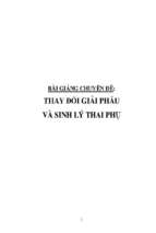 Bài giảng chuyên đề thay đổi giải phẫu và sinh lý thai phụ