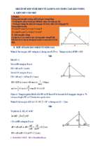 Chuyên đề một số hệ thức về cạnh và góc trong tam giác vuông