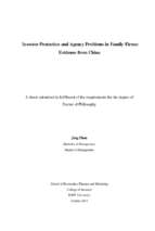 Doctoral thesis of philosophy investor protection and agency problems in family firms evidence from china