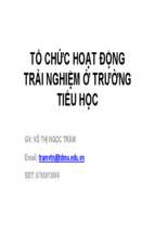 Bài giảng tổ chức hoạt động trải nghiệm ở trường tiểu học