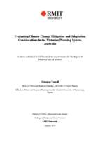 Master's thesis of social science evaluating climate change mitigation and adaptation considerations in the victorian planning system, australia