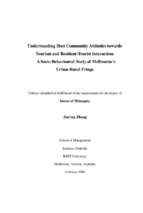 Doctoral thesis of philosophy understanding host community attitudes towards tourism and resident tourist interaction a socio behavioural study of melbourne’s urban rural fringe