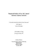 Doctoral thesis of philosophy empirical studies of over the counter currency option contracts
