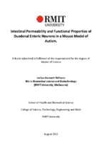 Master's thesis of science intestinal permeability and functional properties of duodenal enteric neurons in a mouse model of autism