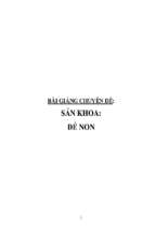 Bài giảng chuyên đề sản khoa   đẻ non