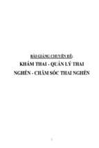 Bài giảng chuyên đề khám thai – quản lý thai nghén – chăm sóc thai nghén