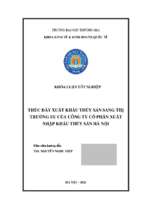 Thúc đẩy xuất khẩu thủy sản sang thị trường eu của công ty cổ phần xuất nhập khẩu thủy sản hà nội