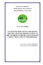 Xây dựng hệ thống quản lý môi trường theo tiêu chuẩn iso 14001 2015 áp dụng tại khu văn phòng và nhà máy sản xuất bao bì carton  thuộc công ty tnhh hiệp hưng