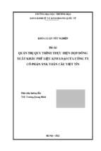 Quản trị quy trình thực hiện hợp đồng xuất khẩu phế liệu kim loại của công ty cổ phần xuất nhập khẩu toàn cầu việt tin
