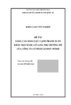 Nâng cao năng lực cạnh tranh xuất khẩu mặt hàng gỗ sang thị trường mỹ của công ty cổ phần gemmy wood