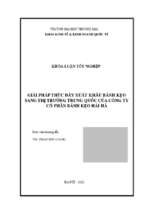 Giải pháp thúc đẩy xuất khẩu bánh kẹo sang thị trường trung quốc của công ty cổ phần bánh kẹo hải hà