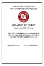 Các nhân tố ảnh hưởng đến hành vi mua sữa bột nhập khẩu dành cho trẻ em tại các siêu thị trên thị trường hà nội