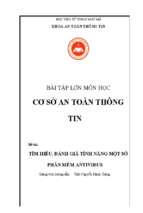 Tìm hiểu, đánh giá tính năng một số phần mềm antivirus