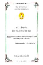 Phân tích hoạt động quản trị của công ty cổ phần vina acecook