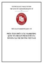 Phân tích chiến lược marketing quốc tế cho sản phẩm ô tô của toyota tại thị trường việt nam