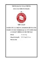 Nghiên cứu các nhân tố ảnh hưởng đến nợ công nghiên cứu thực nghiệm tại các nước đông nam á và hàm ý chính sách cho việt nam