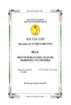 Phân tích hoạt động quản trị marketing của vinamilk