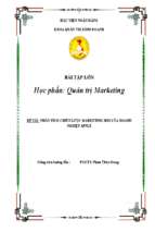Phân tích chiến lược marketing mix của doanh nghiệp apple