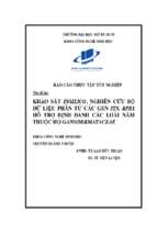 Khảo sát  insilico, nghiên cứu bộ dữ  liệu phân tử các gen  its,  rpb1 hỗ  trợ  định danh các loài nấm thuộc họ ganodermataceae