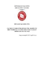 Các nhân tố ảnh hưởng đến nợ công, nghiên cứu thực nghiệm tại các nước đông nam á và hàm ý chính sách cho việt nam
