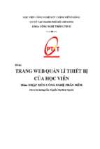 Trang web quản lí thiết bị của học viên