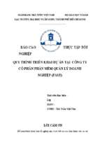 Quy trình triển khai dự án tại  công ty cổ phần phần mềm quản lý doanh nghiệp (fast)