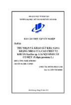 Thu nhận và khảo sát khả năng kháng mrsa của cao chiết vi khuẩn bacillus sp. lc6 nội sinh cây cỏ mực (eclipta prostrata l.)