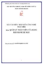 Quản lý nhân viên cửa hàng bảo hành xe máy