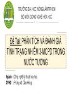 Phân tích và đánh giá tình trạng nhiễm 3 mcpd trong nước tương