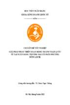 Giải pháp phát triển hoạt động thanh toán quốc tế tại ngân hàng thương mại cổ phần phương đông (ocb)