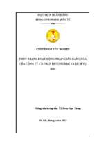 Thực trạng hoạt động nhập khẩu hàng hóa của công ty cổ phần thương mại và dịch vụ hbs