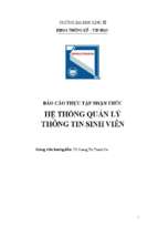 Hệ thống quản lý thông tin sinh viên