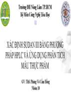 Xác định sudan iii bằng phương pháp hplc và ứng dụng phân tích mẫu thực phẩmx