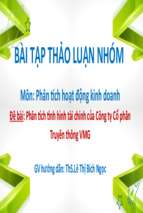 Phân tích tình hình tài chính của công ty cổ phần truyền thông vmgx