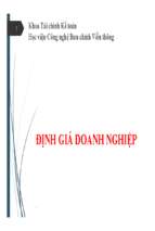 Bài giảng định giá doanh nghiệp
