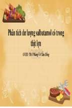 Phân tích dư lượng salbutamol có trong thịt lợnx