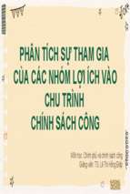 Phân tích sự tham gia của các nhóm lợi ích vào chu trình chính sách côngx