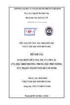 Xung đột giữa cha mẹ và con cái của học sinh trường trung học phổ thông tây thạnh thành phố hồ chí minh