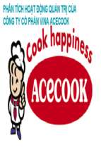 Phân tích hoạt động quản trị của công ty cổ phần vina acecookx