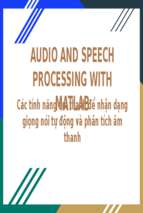 Các tính năng âm thanh để nhận dạng giọng nói tự động và phân tích âm thanhx