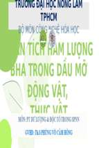 Phân tích hàm lượng bha trong dầu mỡ động vật, thực vậtx