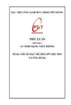 Chuẩn mật mã hóa dữ liệu des và ứng dụng