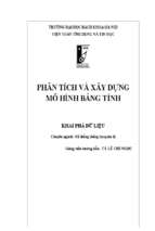 Phân tích và xây dựng mô hình bảng tính