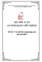 Các chế độ và ứng dụng của mật mã khối