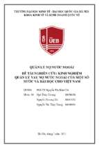 Kinh nghiệm quản lý vay nợ nước ngoài của một số nước và bài học cho việt nam