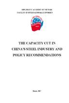 The capacity cut in chinas steel industry and policy recommendations
