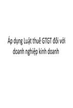 Áp dụng luật thuế gtgt đối với doanh nghiệp kinh doanhx