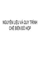 Nguyên liệu trong chế biến đồ hộp
