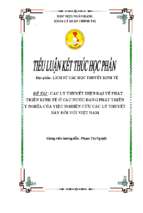 Các lý thuyết hiện đại về phát triển kinh tế ở các nước đang phát triển ý nghĩa của việc nghiên cứu các lý thuyết này đối với việt nam